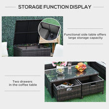 Load image into Gallery viewer, Stylish 4-Piece Rattan Wicker Sofa Set with Storage Tables - Perfect for Outdoors!
