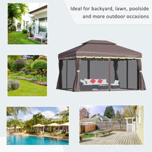 Load image into Gallery viewer, Premium 4m x 3m Metal Frame Gazebo with Mesh Curtains &amp; Ground Stakes

