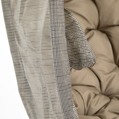 Cozy Khaki Hanging Egg Chair with Stand & Cushion – Perfect for Relaxation!