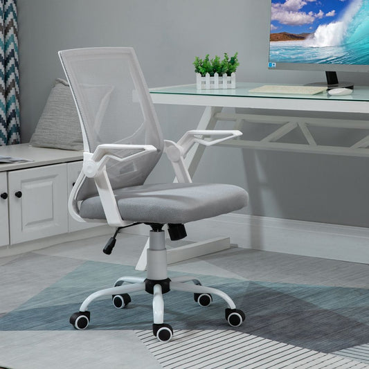 Vinsetto Grey Mesh Swivel Office Chair with Lumbar Support & Adjustable Height