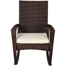 Load image into Gallery viewer, Chic Rattan Rocking Chair with Cushions - Comfort Meets Style in Brown/Beige
