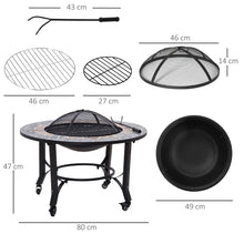 Load image into Gallery viewer, Versatile Mosaic Fire Pit Bowl: Portable Heater, BBQ Grill &amp; Elegant Outdoor Charm
