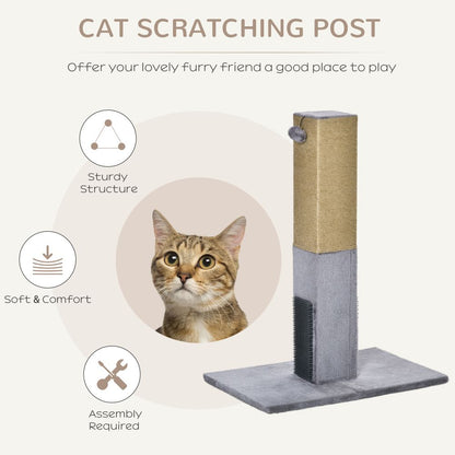 Ultimate Cat Scratching Post & Activity Centre - 79cm Grey Climber with Toys