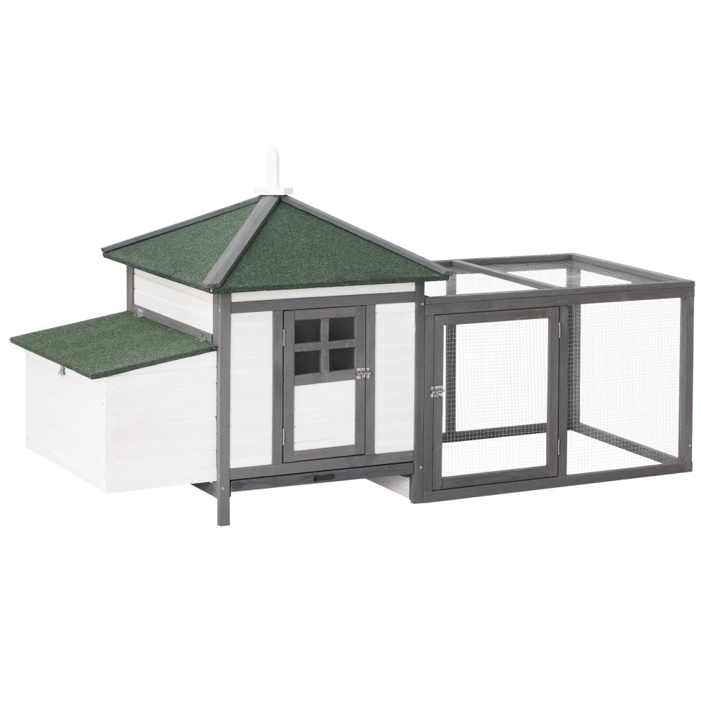 Deluxe Wooden Chicken Coop with Nesting Box & Outdoor Run - Secure & Stylish
