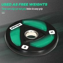 Load image into Gallery viewer, Tri-Grip Olympic Weight Plates Set - 2x 5kg Barbell Weights for Strength Training
