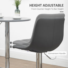 Load image into Gallery viewer, Set of 2 Adjustable Swivel Breakfast Stools with Footrest - Stylish Grey Design
