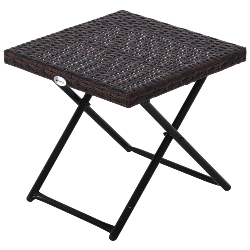 Versatile Folding Square Rattan Coffee Table for Outdoor & Indoor Use