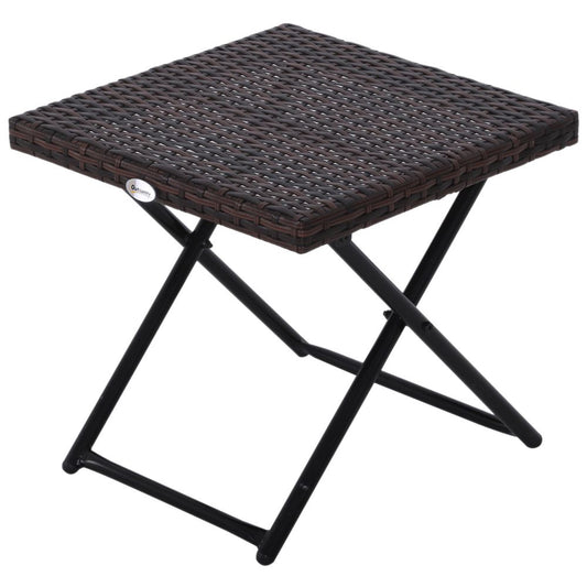 Versatile Folding Square Rattan Coffee Table for Outdoor & Indoor Use