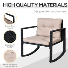 Load image into Gallery viewer, Outsunny 2-Seater Rattan Rocking Set with Cushions - Stylish Comfort Awaits!
