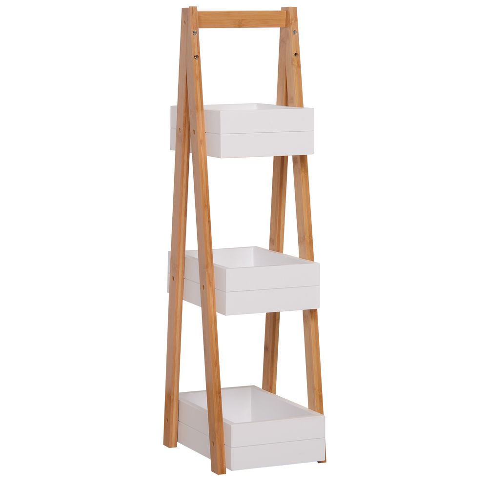 Elegant 3-Tier A-Shape Bamboo Rack for Stylish Bathroom or Living Space