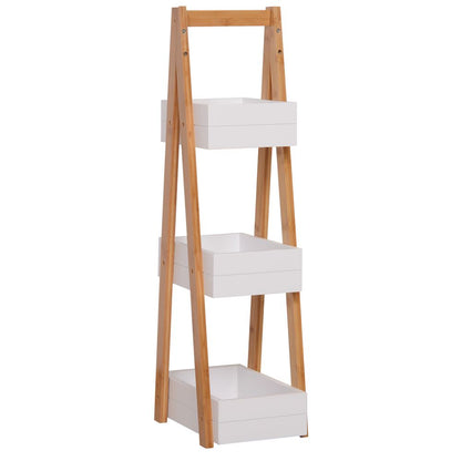 Elegant 3-Tier A-Shape Bamboo Rack for Stylish Bathroom or Living Space