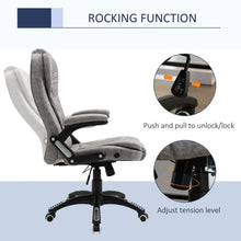 Load image into Gallery viewer, Luxury Grey High Back Office Chair with Swivel Wheels &amp; Adjustable Arms
