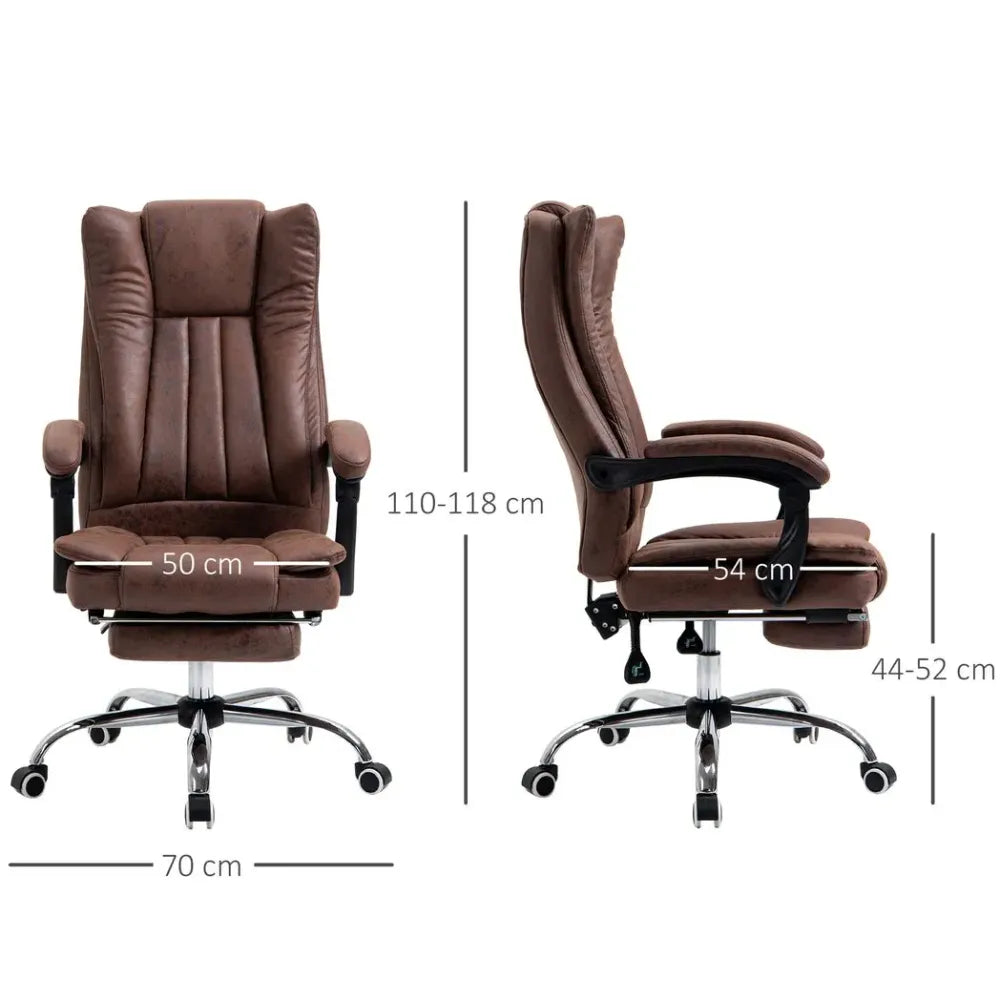 Vinsetto Luxury High Back Executive Office Swivel Chair with Footrest - Brown