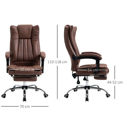 Vinsetto Luxury High Back Executive Office Swivel Chair with Footrest - Brown