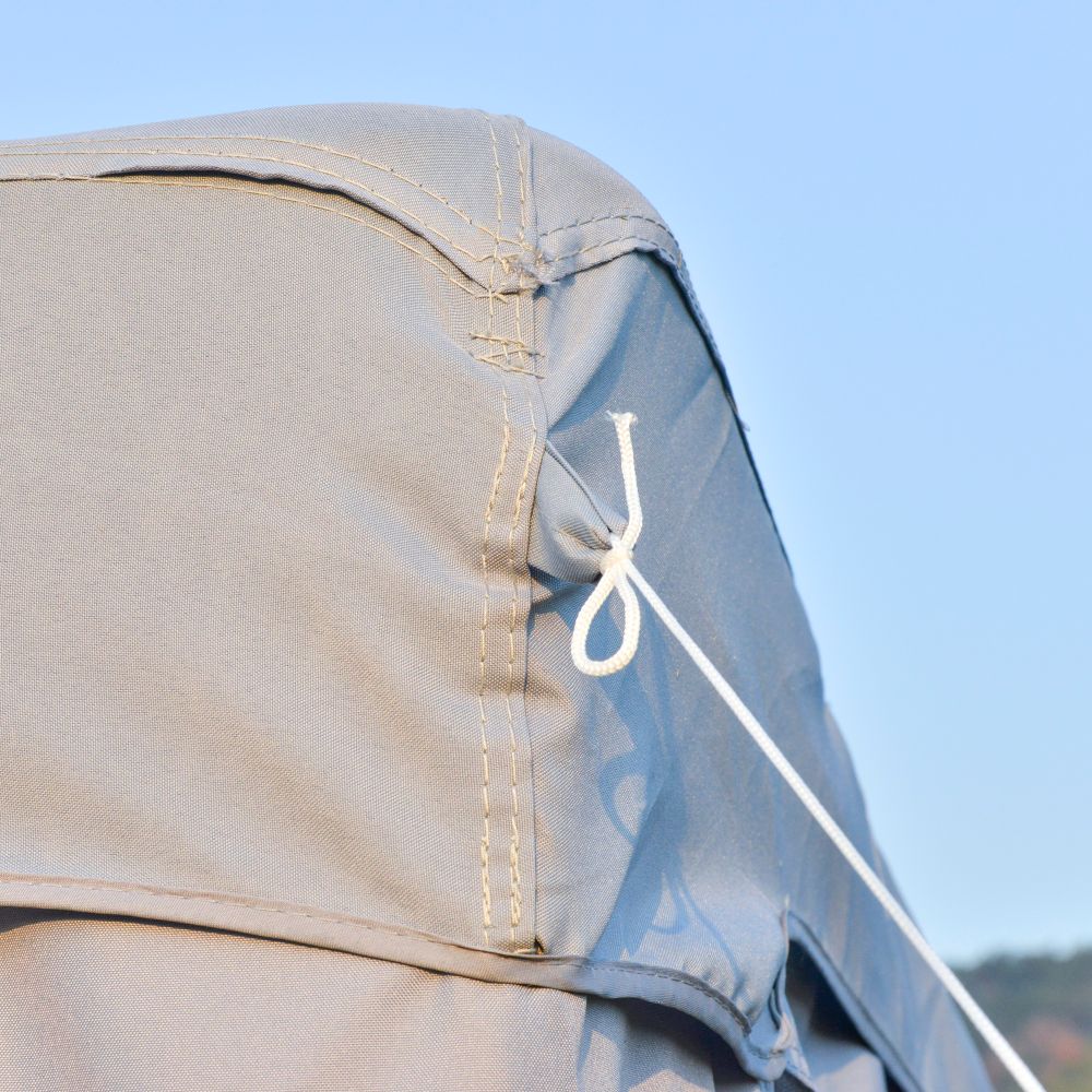 Outsunny 3x3M Metal Gazebo Canopy - Elegant 2-Tier Roof for Garden Parties