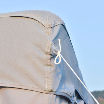 Outsunny 3x3M Metal Gazebo Canopy - Elegant 2-Tier Roof for Garden Parties