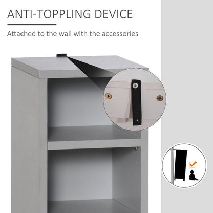 Dual Adjustable CD Media Tower Rack - Stylish Grey Storage Solution