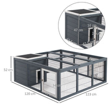 Load image into Gallery viewer, Cozy PawHut Guinea Pig Hutch with Open Roof &amp; Spacious Run - Safe Play Space!
