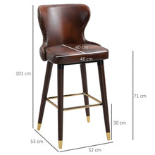 Load image into Gallery viewer, Elegant Retro Brown Bar Stool Set – PU Leather Luxury Comfort for Your Home
