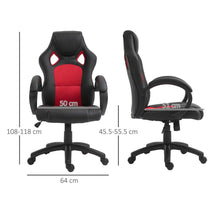 Load image into Gallery viewer, Executive Racing Swivel Gaming Office Chair PU Leather Computer Desk Chair Black
