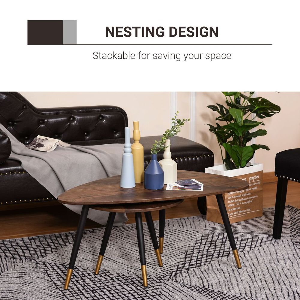 Chic Nesting Coffee Tables - Elegant Stackable Design for Modern Spaces