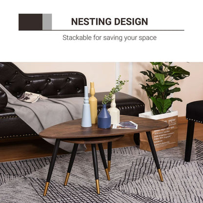 Chic Nesting Coffee Tables - Elegant Stackable Design for Modern Spaces