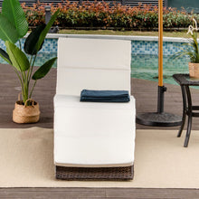 Load image into Gallery viewer, Sunshine Serenity: Rattan Folding Lounger with Cushions – Perfect Garden Relaxation!
