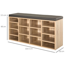 Load image into Gallery viewer, Versatile 14-Compartment Multi-Storage Shoe Rack with Cushion &amp; Removable Shelves
