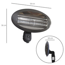 Load image into Gallery viewer, Outsunny 2kW Wall-Mount Patio Heater - 3 Power Settings for Cozy Outdoor Spaces

