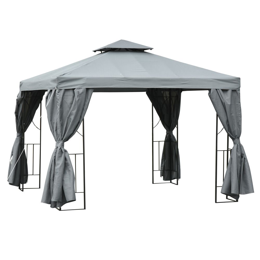 Stunning 3x3m Metal Gazebo - Elegant Shade for Outdoor Parties & Relaxation