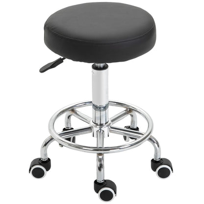 Premium Adjustable PU Leather Stool with Footrest for Ultimate Comfort