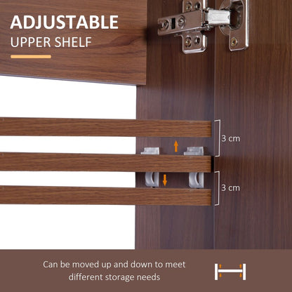 Stylish Kleankin Double Door Wall-Mount Bathroom Mirror Cabinet with Storage