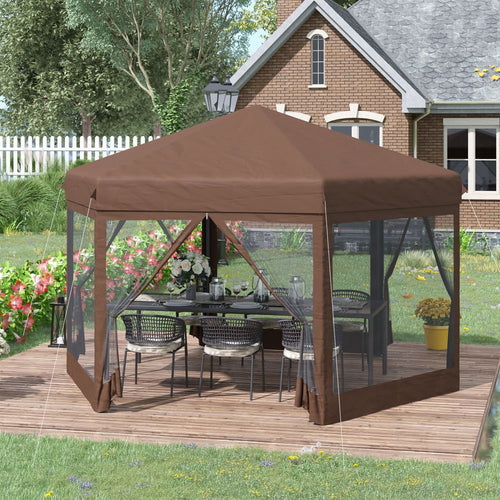Adjustable Hexagonal Gazebo with Mosquito Net - Versatile Outdoor Shelter!