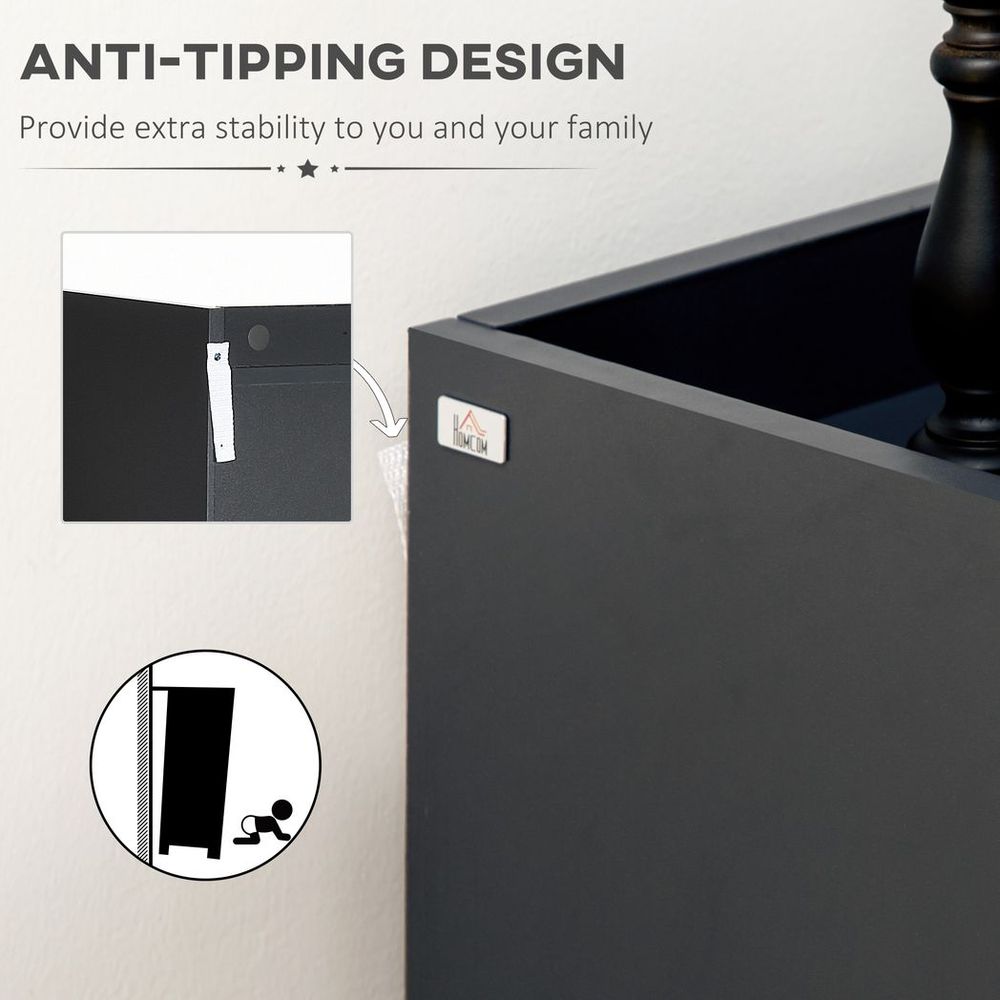 Glossy-Matte Modern Shoe Cupboard with Adjustable Shelves & Open Display Space