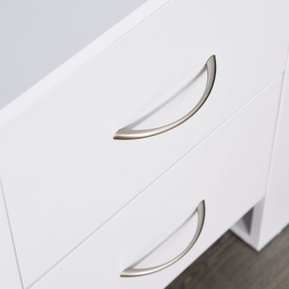 Elegant White 2-Drawer Bedside Table - Modern Storage Solution