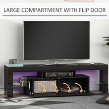 Load image into Gallery viewer, Futuristic HOMCOM High Gloss TV Stand with RGB LED Lights &amp; Remote Control
