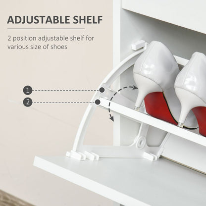 Elegant Tipping Shoe Cabinet: Stylish Entry Organizer for 16 Pairs