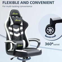 Load image into Gallery viewer, Ultimate Racing Gaming Chair with Lumbar Support &amp; Sleek Design - Black/White
