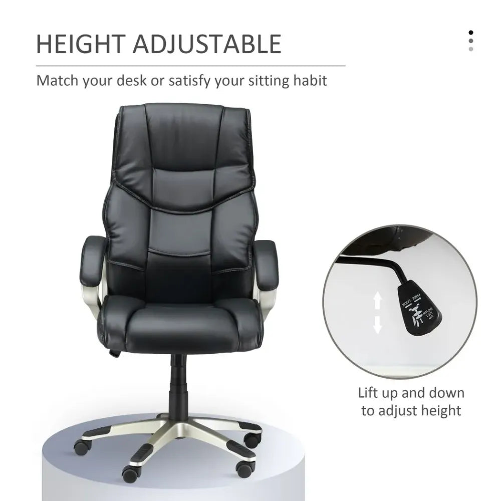 Elegant High Back PU Leather Swivel Office Chair for Ultimate Comfort