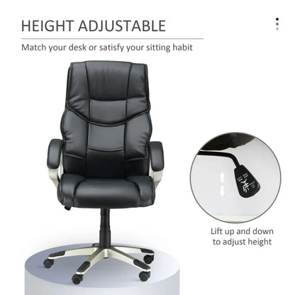 Elegant High Back PU Leather Swivel Office Chair for Ultimate Comfort
