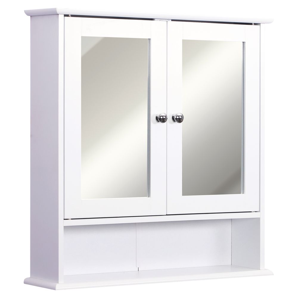 Stylish Wall-Mounted Cabinet with Mirrored Doors - Perfect for Bathroom & Living Room