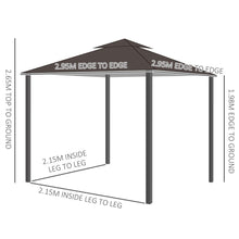 Load image into Gallery viewer, Stylish 3x3m Brown Gazebo with UV-Resistant Canopy &amp; Side Panels
