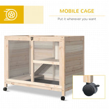 Load image into Gallery viewer, Natural Indoor Rabbit &amp; Guinea Pig Hutch with Openable Roof and Wheels
