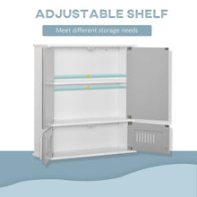 Load image into Gallery viewer, Grey Wall-Mounted Bathroom Mirror Cabinet with Double Storage Doors
