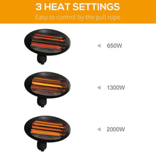 Load image into Gallery viewer, Outsunny 2kW Wall-Mount Patio Heater - 3 Power Settings for Cozy Outdoor Spaces
