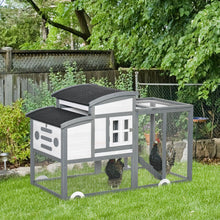Load image into Gallery viewer, Elevated 140cm Wooden Chicken Coop with Nesting Box &amp; Open Roof Access
