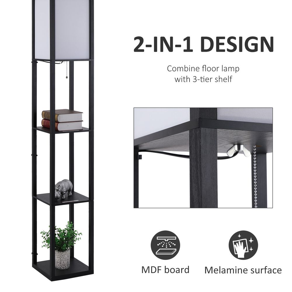 Illuminate & Organize: 4-Tier Stylish Shelf Floor Lamp with Ambient Light