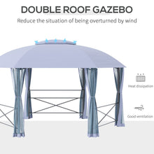 Load image into Gallery viewer, Hexagon Metal Gazebo Canopy 4x4.7m - Elegant Outdoor Shelter with Bug Netting
