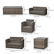 Load image into Gallery viewer, 6-Piece Rattan Wicker Sofa Set with Cushions &amp; Storage Tables - Outdoor Comfort
