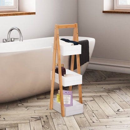 Elegant 3-Tier A-Shape Bamboo Rack for Stylish Bathroom or Living Space